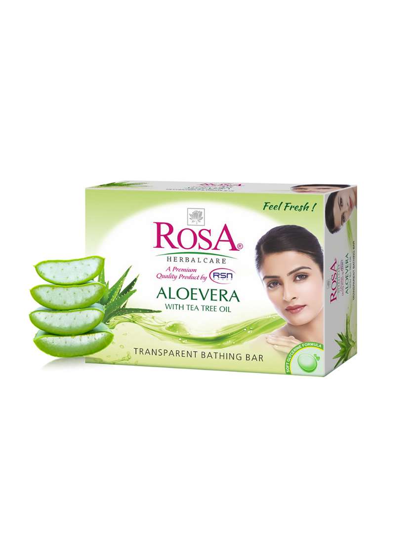 rosa transparent aloevera gel soap with tea tree oil i  skin conditioner - 21502377 -  Standard Image - 1