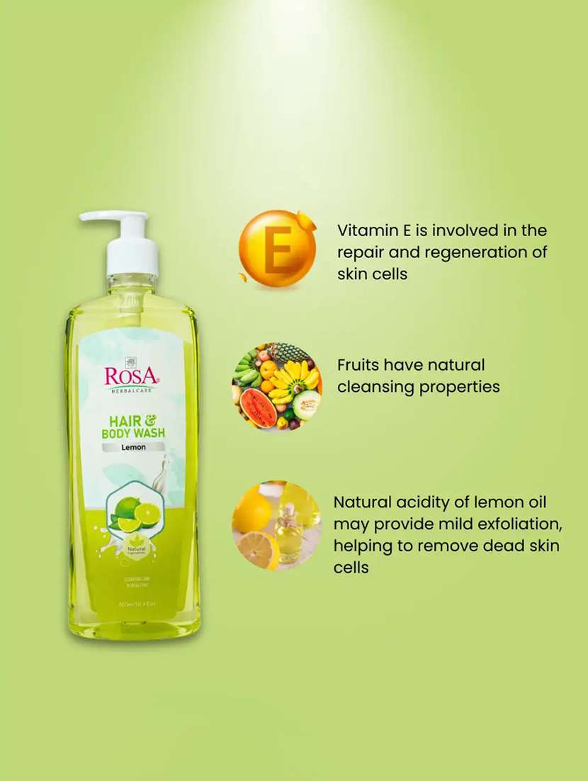 rosa lemon hair & body wash with vitamin-e & fruits - 21502400 -  Standard Image - 4