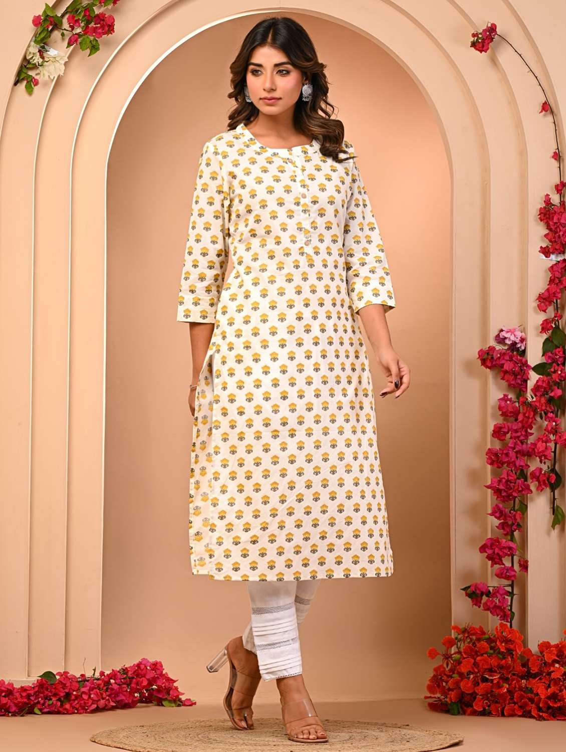 women white printed a-line kurta - 21502457 -  Standard Image - 1