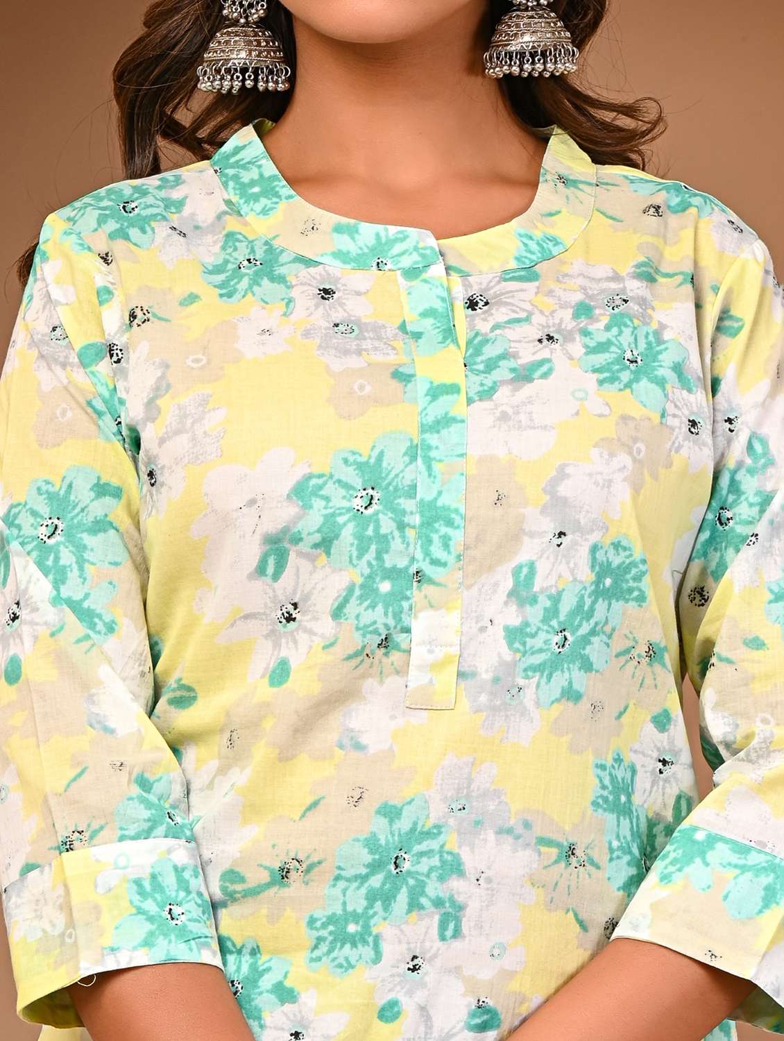 women three quarter sleeve printed a-line kurta - 21502458 - Standard Image - 4