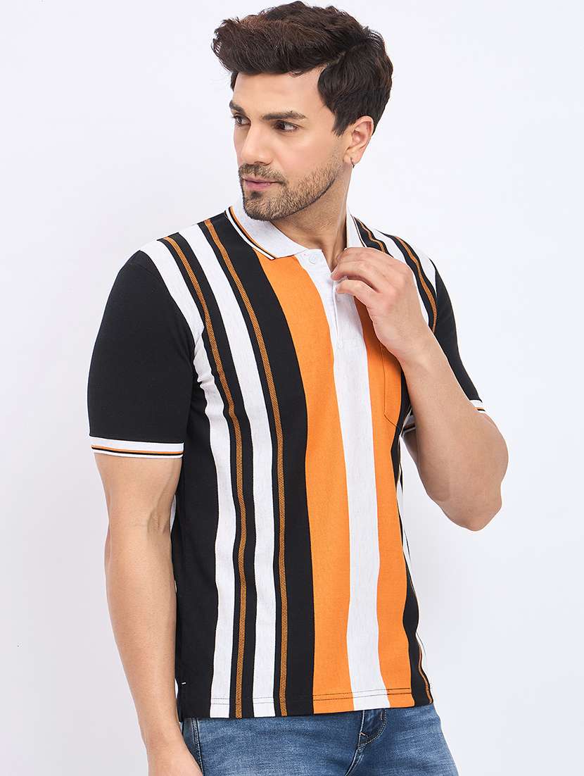 men polo neck striped t-shirt - 21502492 -  Standard Image - 1