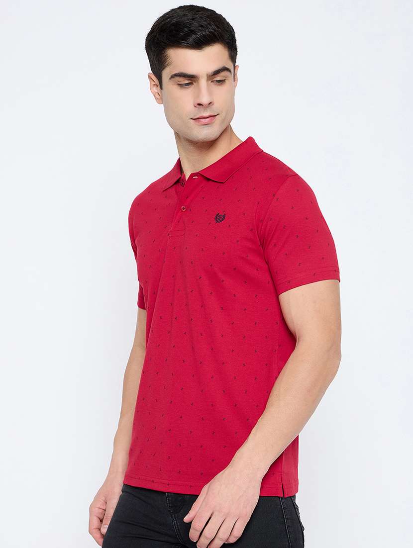 men polo neck printed t-shirt - 21502500 -  Standard Image - 1