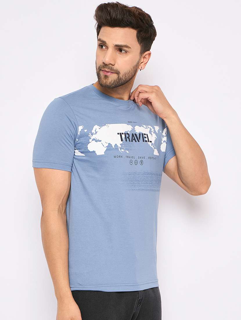 men round neck front print t-shirt - 21502508 -  Standard Image - 1