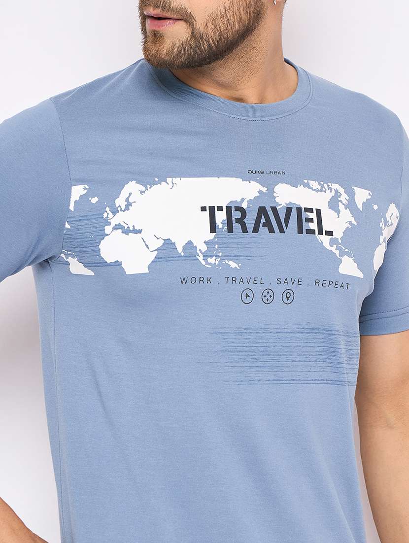 men round neck front print t-shirt - 21502508 -  Standard Image - 4