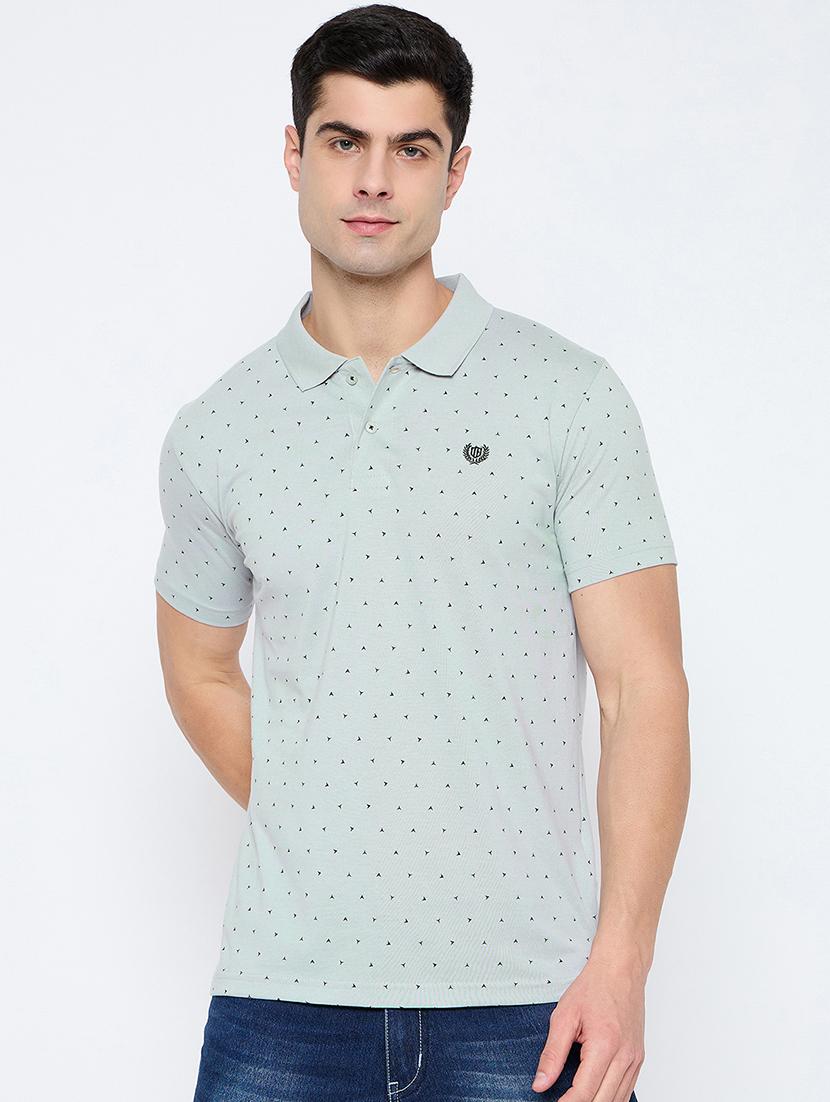 men polo neck printed t-shirt