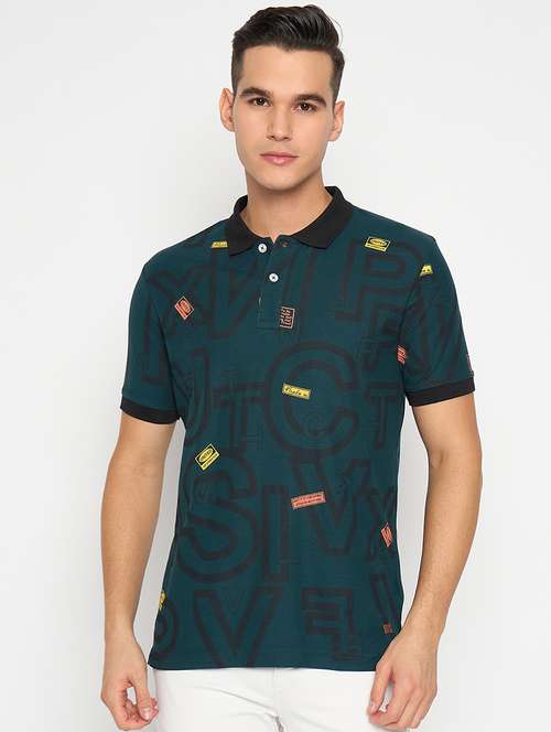 men polo neck printed t-shirt - 21502514 -  Standard Image - 0