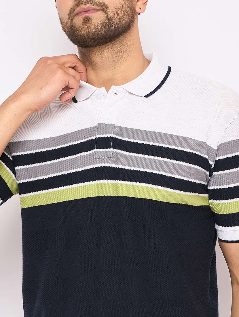 men polo neck striped t-shirt - 21502527 -  Standard Image - 4