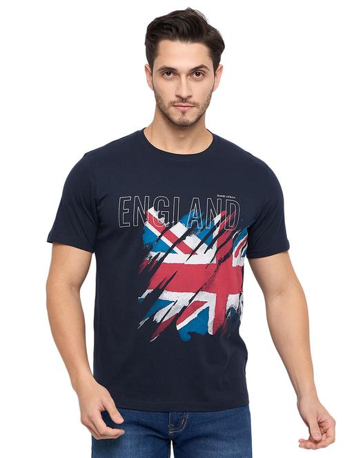 men round neck front printed t-shirt - 21502536 - Standard Image - 0