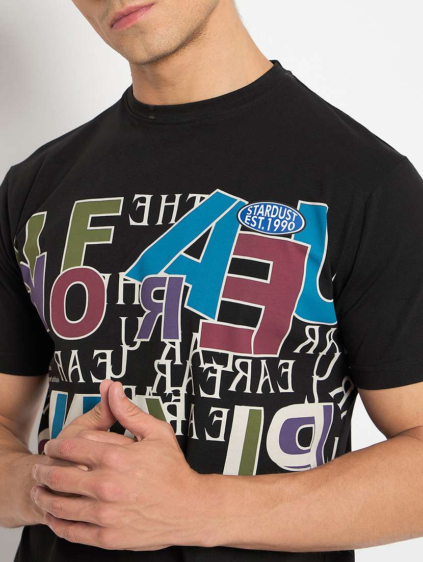men round neck front print t-shirt - 21502550 - Standard Image - 4