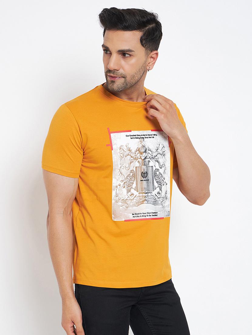 men round neck front print t-shirt - 21502551 - Standard Image - 1