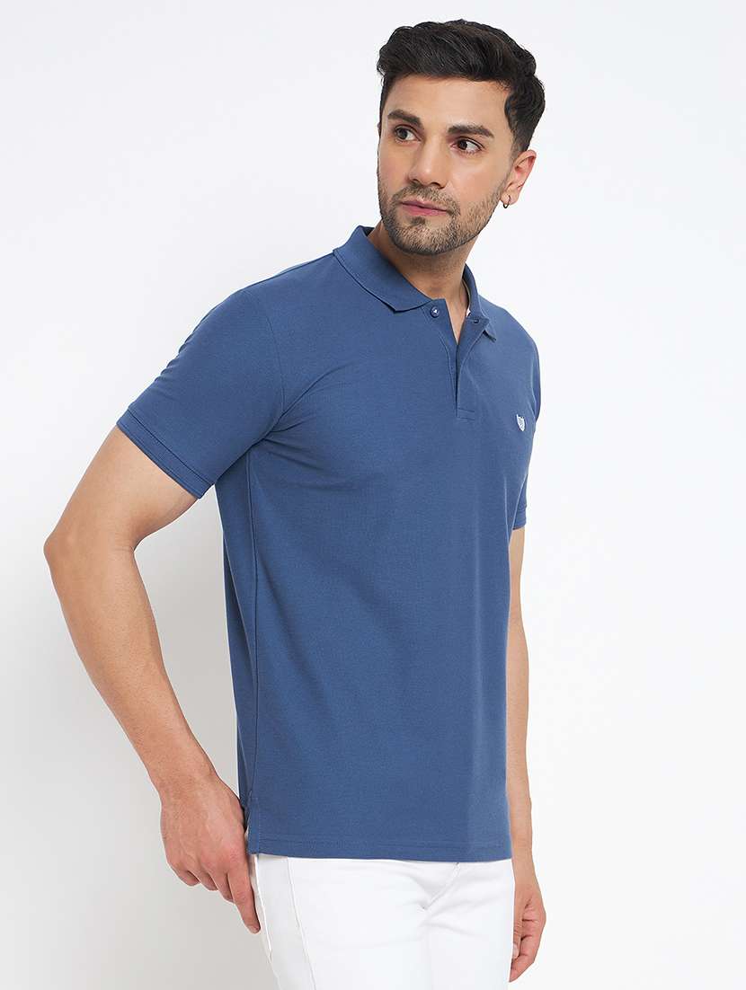 men polo neck plain t-shirt - 21502554 -  Standard Image - 1