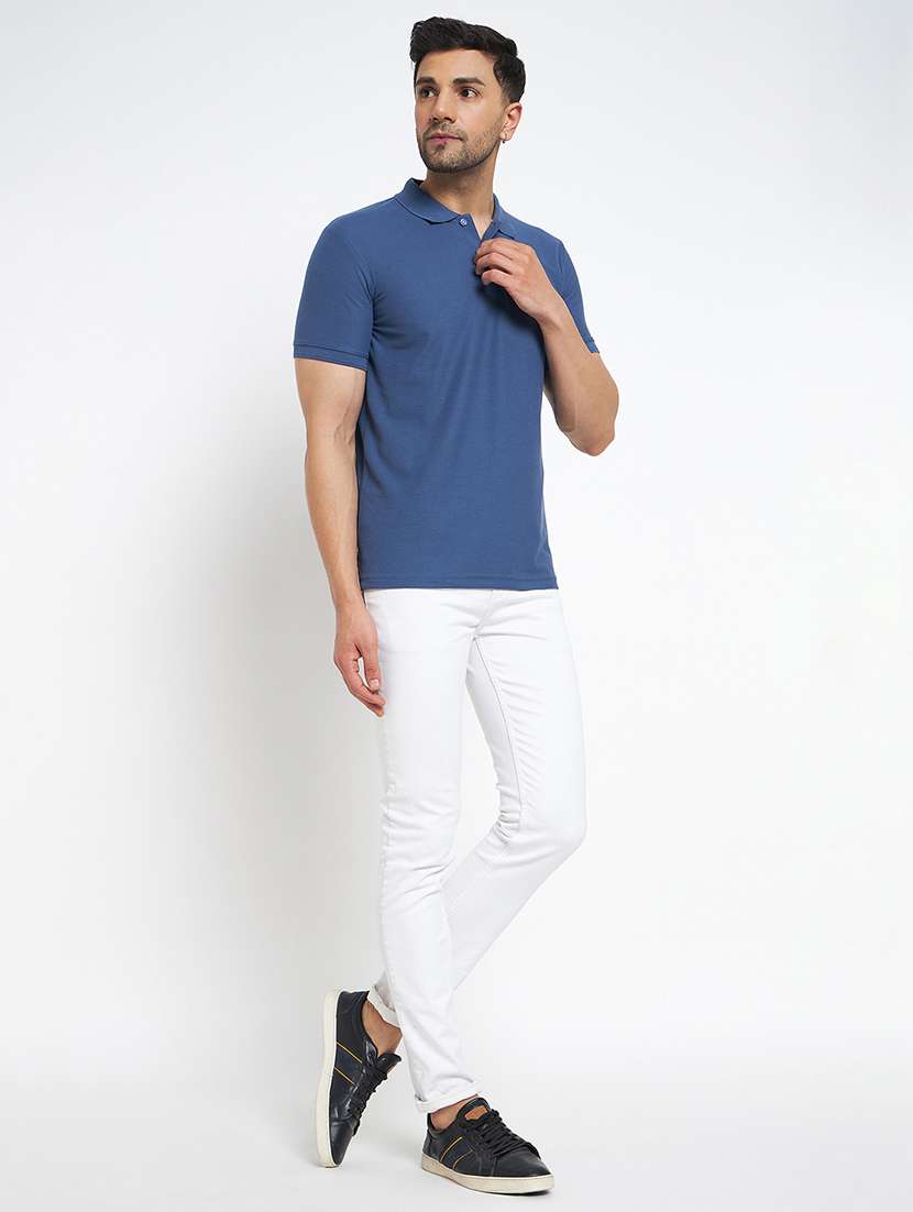men polo neck plain t-shirt - 21502554 -  Standard Image - 4