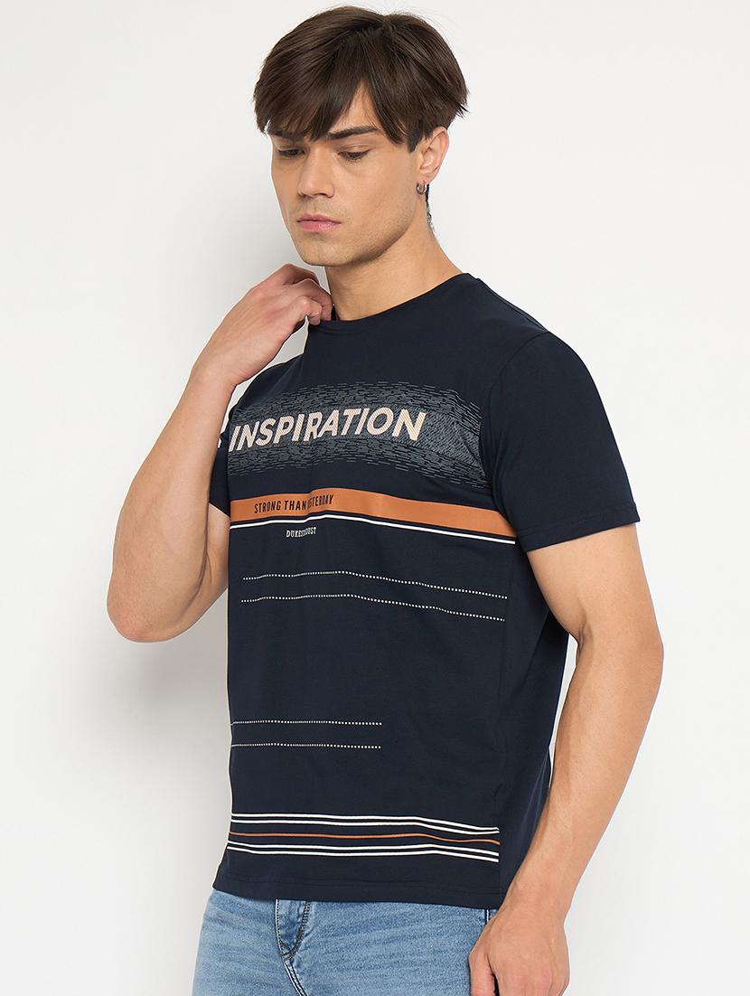 men round neck front printed t-shirt - 21502556 -  Standard Image - 1