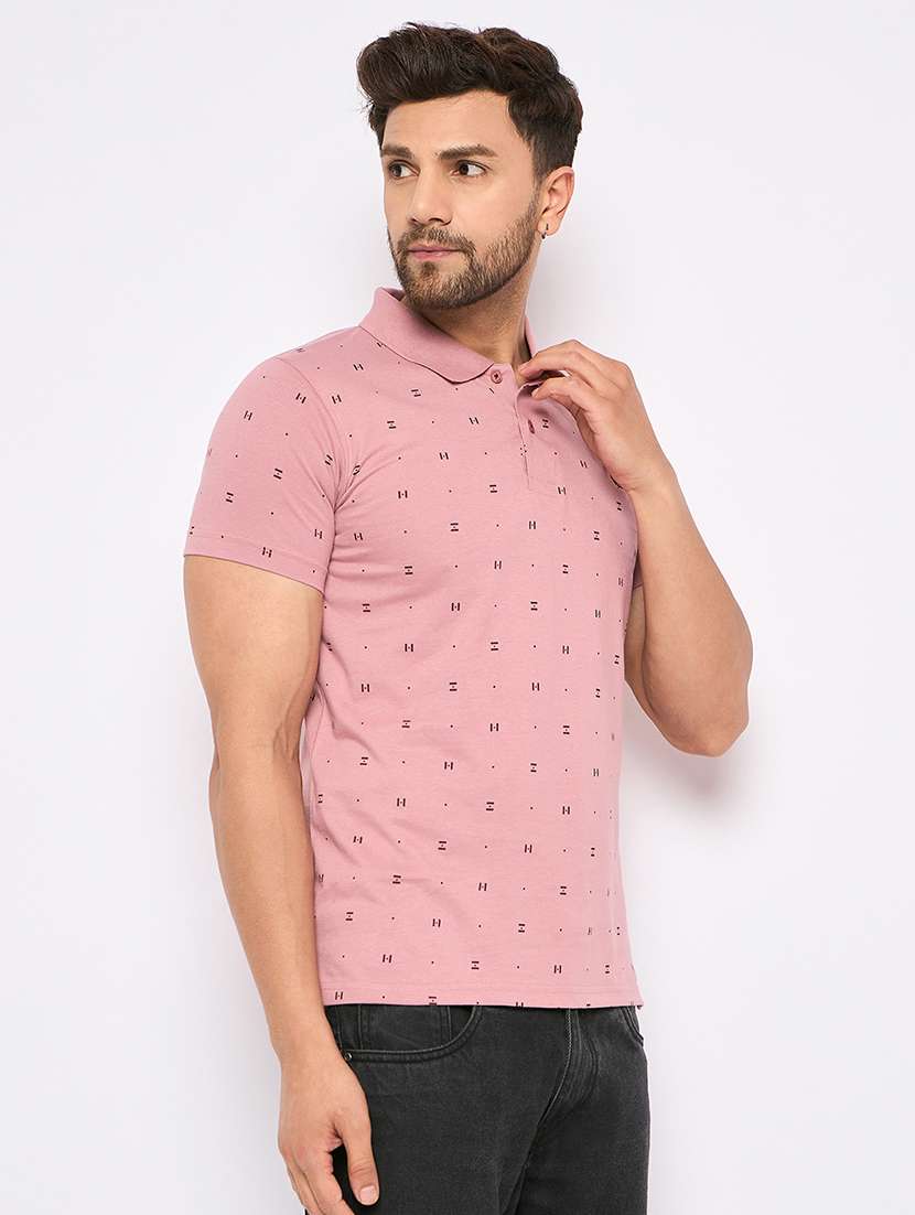 men polo neck printed t-shirt - 21502561 - Standard Image - 1