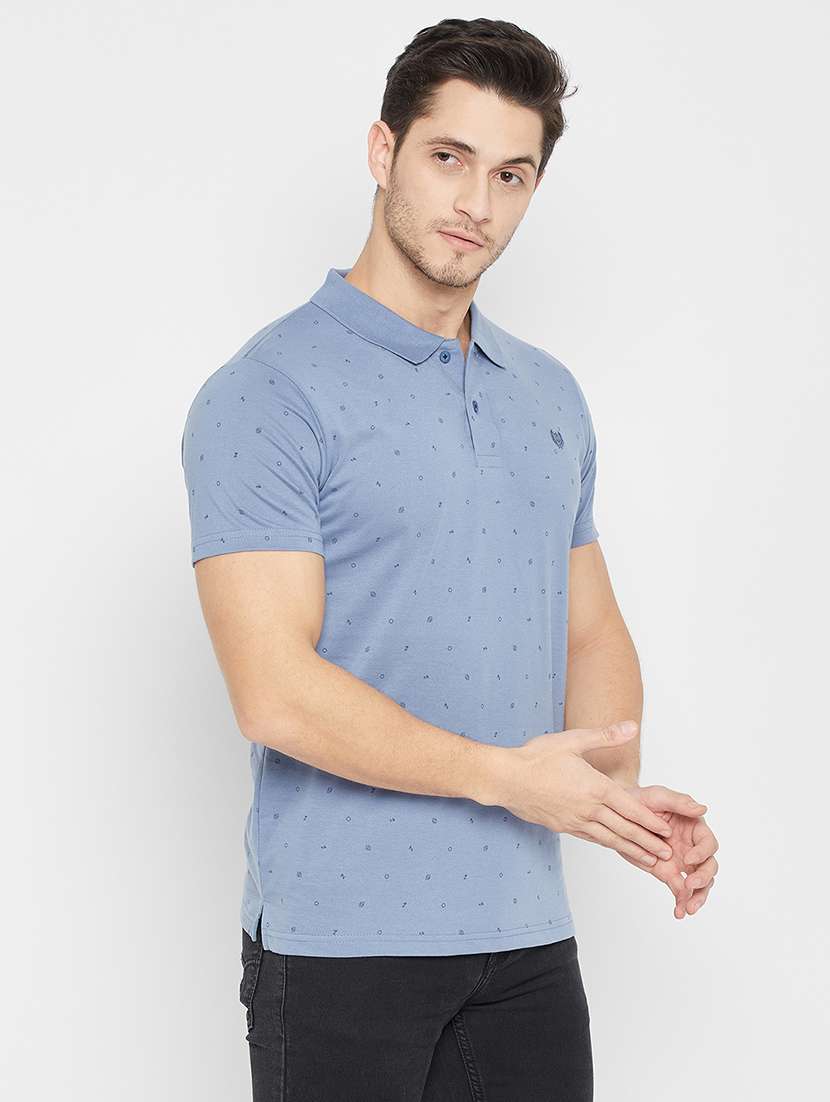 men polo neck printed t-shirt - 21502564 -  Standard Image - 1