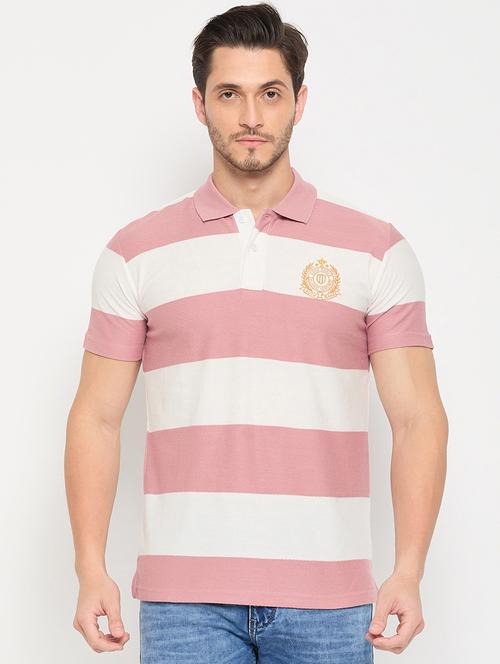men polo neck striped t-shirt - 21502567 - Standard Image - 0