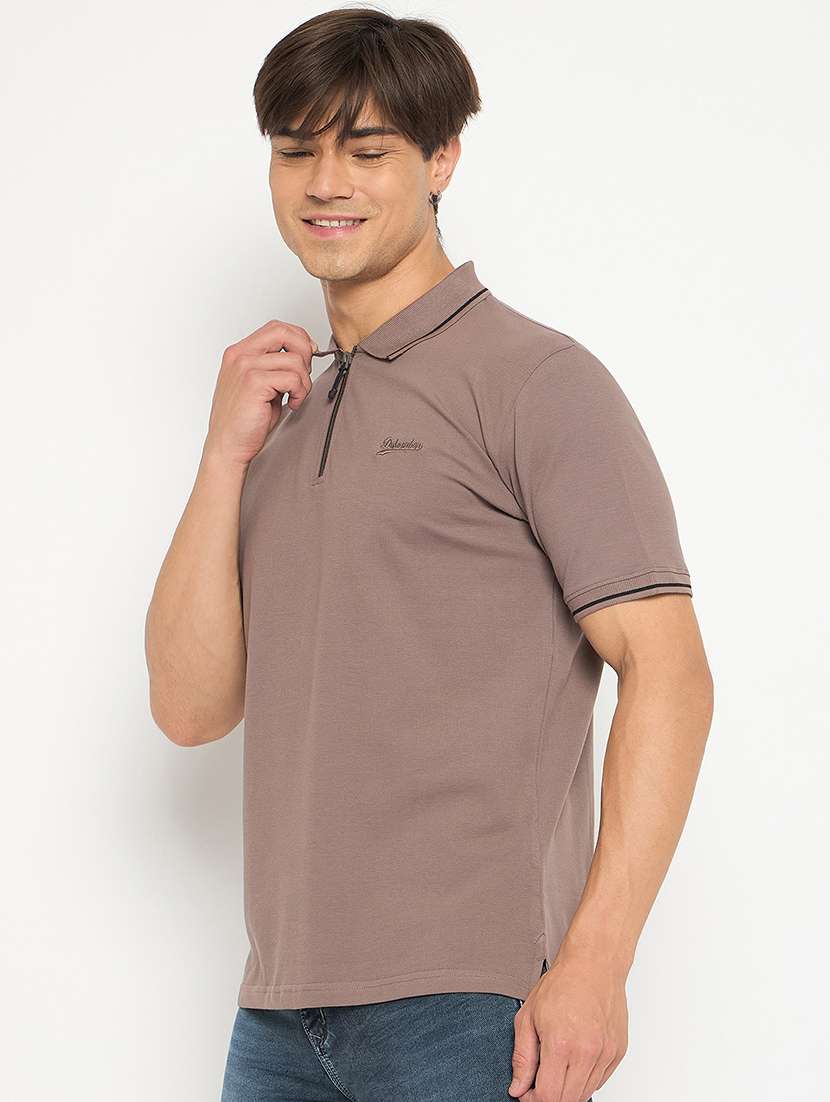 men polo neck plain t-shirt - 21502577 -  Standard Image - 1