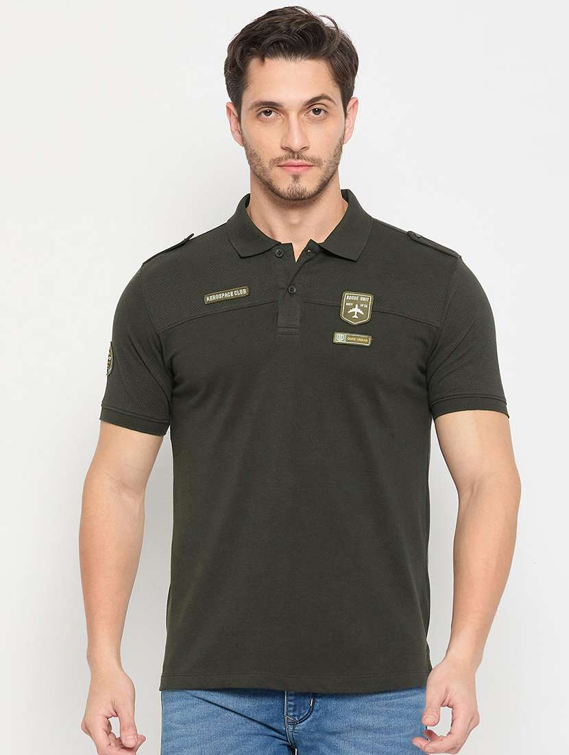men polo neck plain t-shirt
