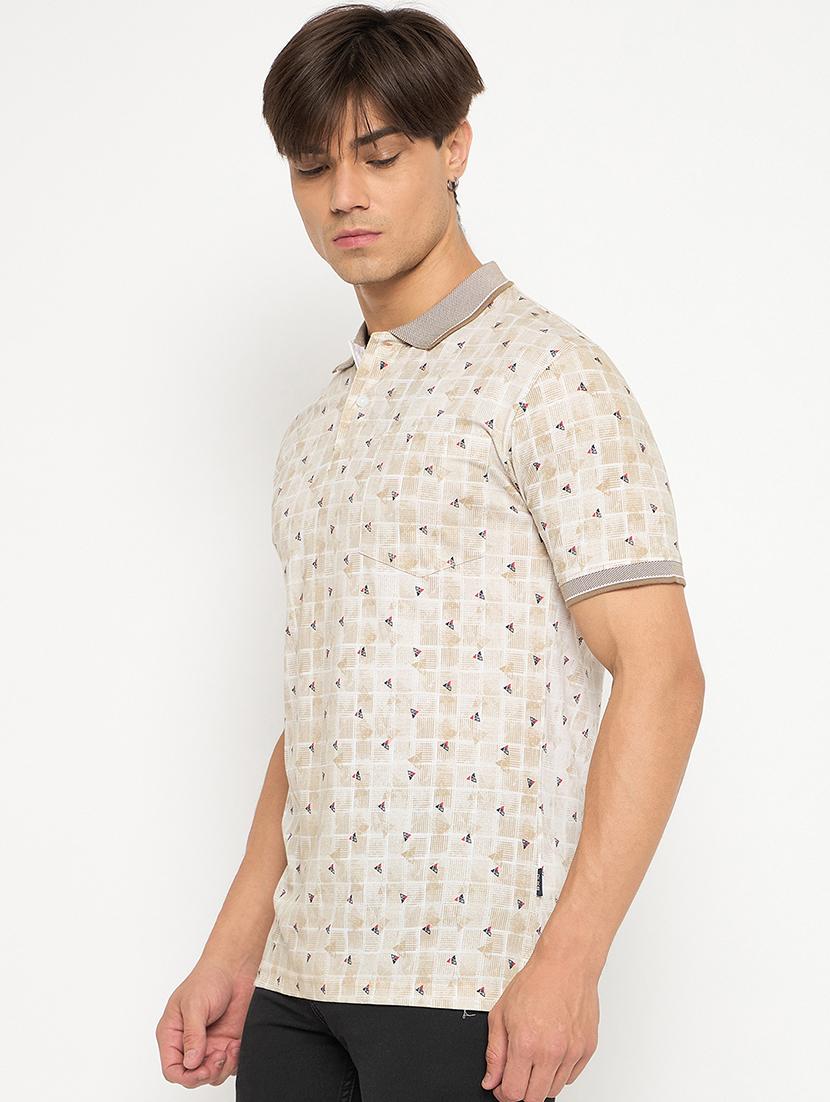 men polo neck printed t-shirt - 21502606 - Standard Image - 1