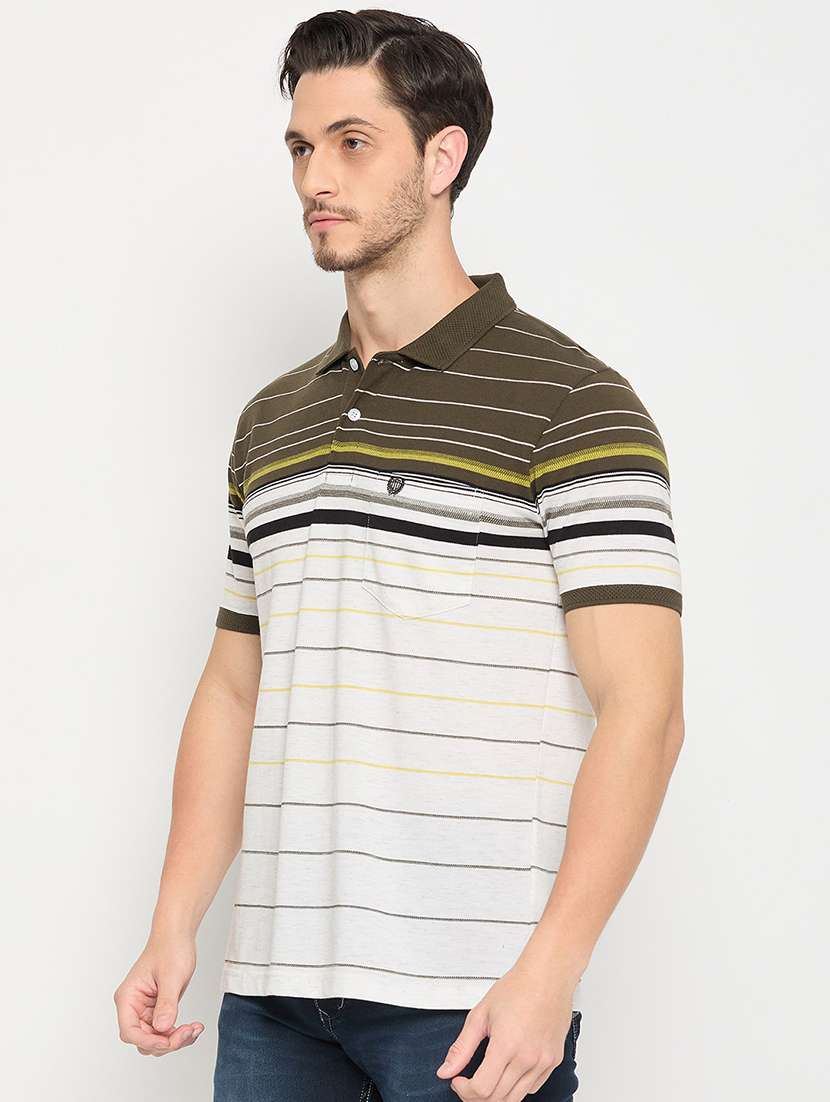 men polo neck striped t-shirt - 21502609 -  Standard Image - 1