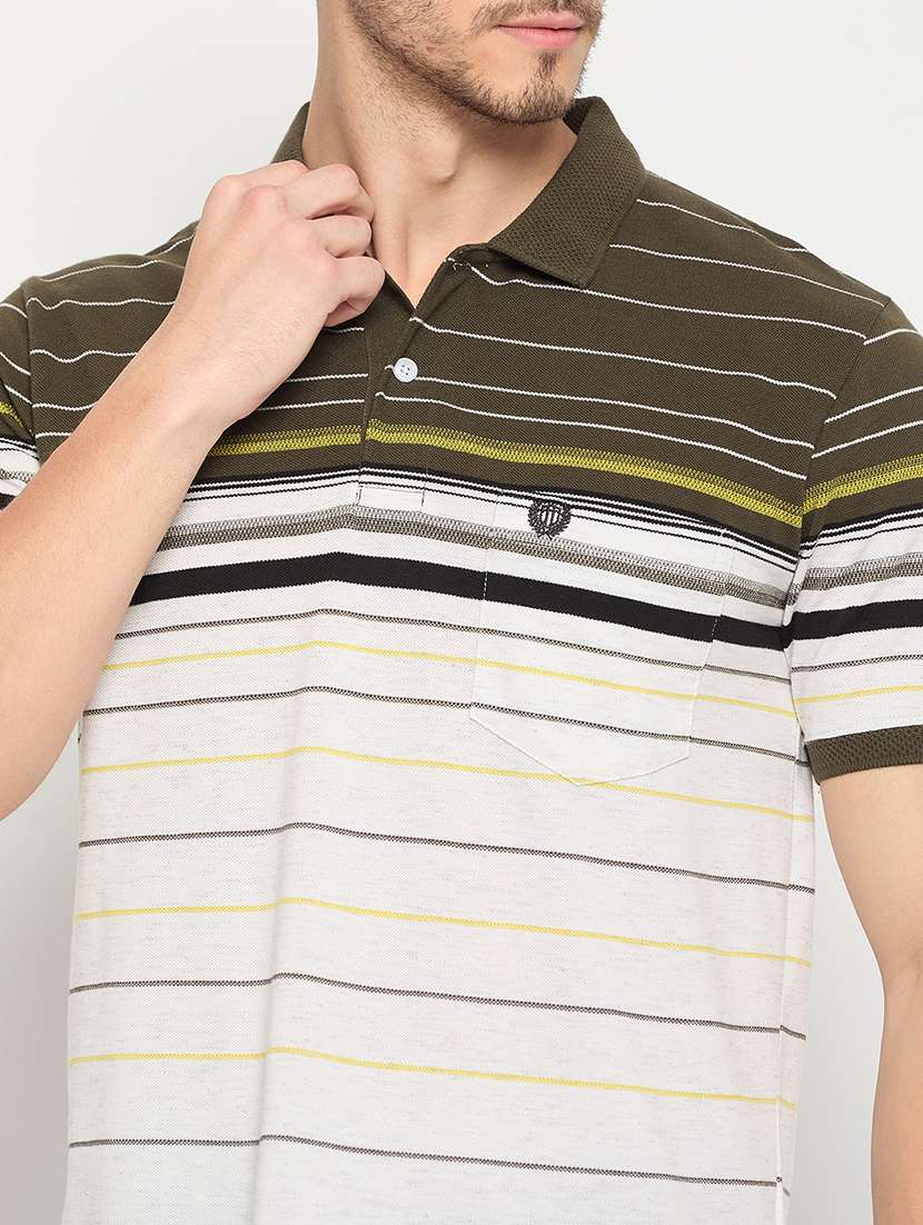 men polo neck striped t-shirt - 21502609 -  Standard Image - 4