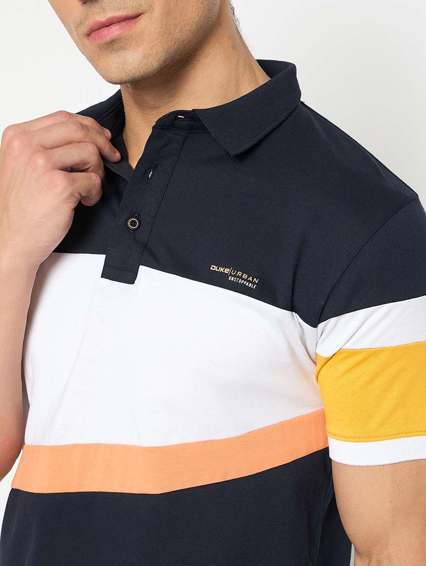 men polo neck color block t-shirt - 21502611 - Standard Image - 4