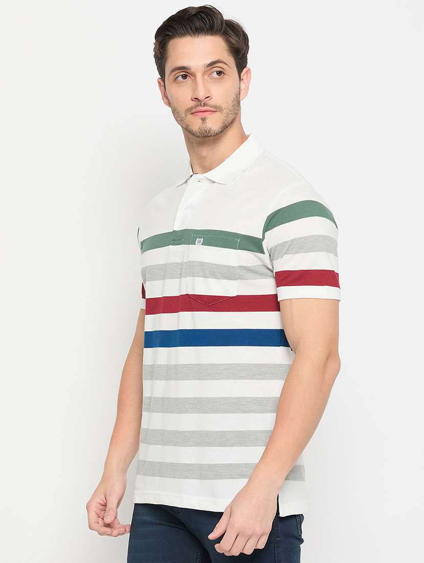 men polo neck striped t-shirt - 21502627 -  Standard Image - 1