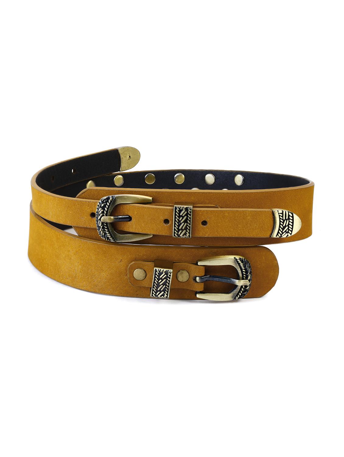 aditi wasan genuine leather tan studded western dress belt - 21502675 -  Standard Image - 1