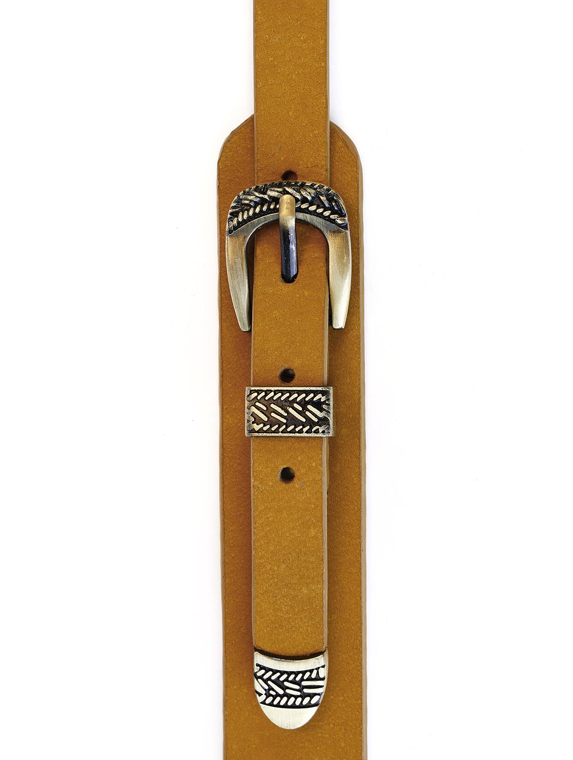 aditi wasan genuine leather tan studded western dress belt - 21502675 - Standard Image - 4