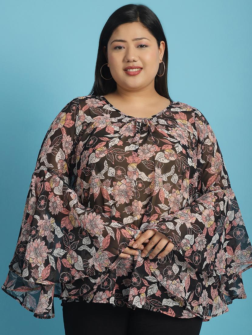 black printed regular top - 21502776 -  Standard Image - 1