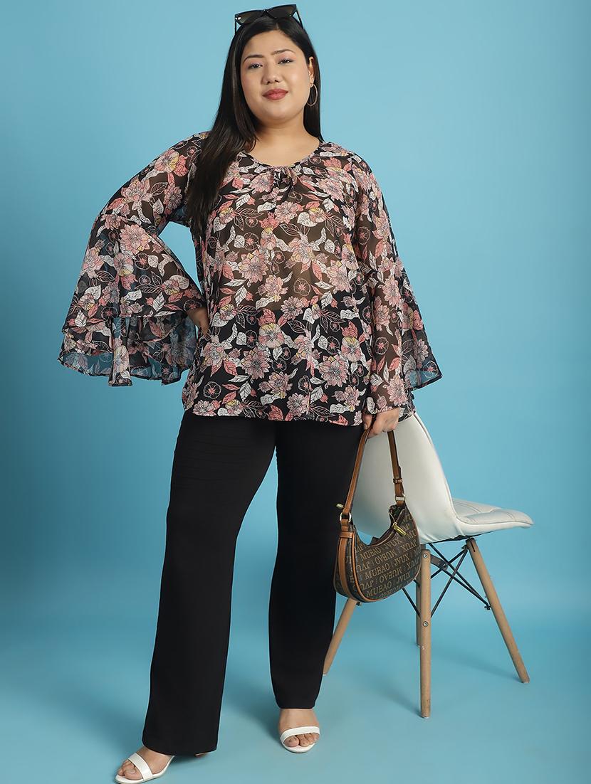 black printed regular top - 21502776 - Standard Image - 4