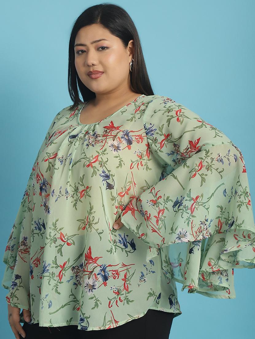green printed regular top - 21502778 -  Standard Image - 1
