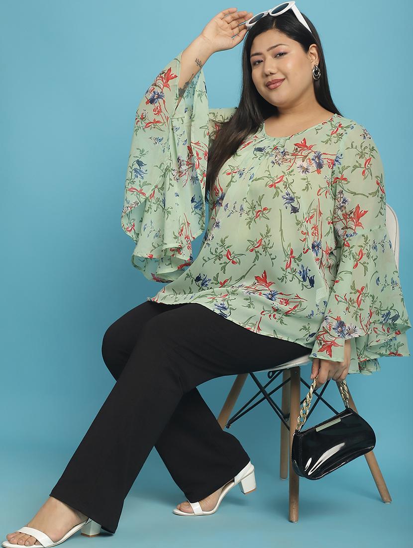 green printed regular top - 21502778 - Standard Image - 4