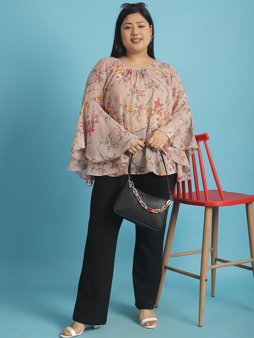 pink printed regular top - 21502780 - Standard Image - 4