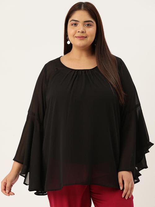 black solid regular top - 21502788 - Standard Image - 0