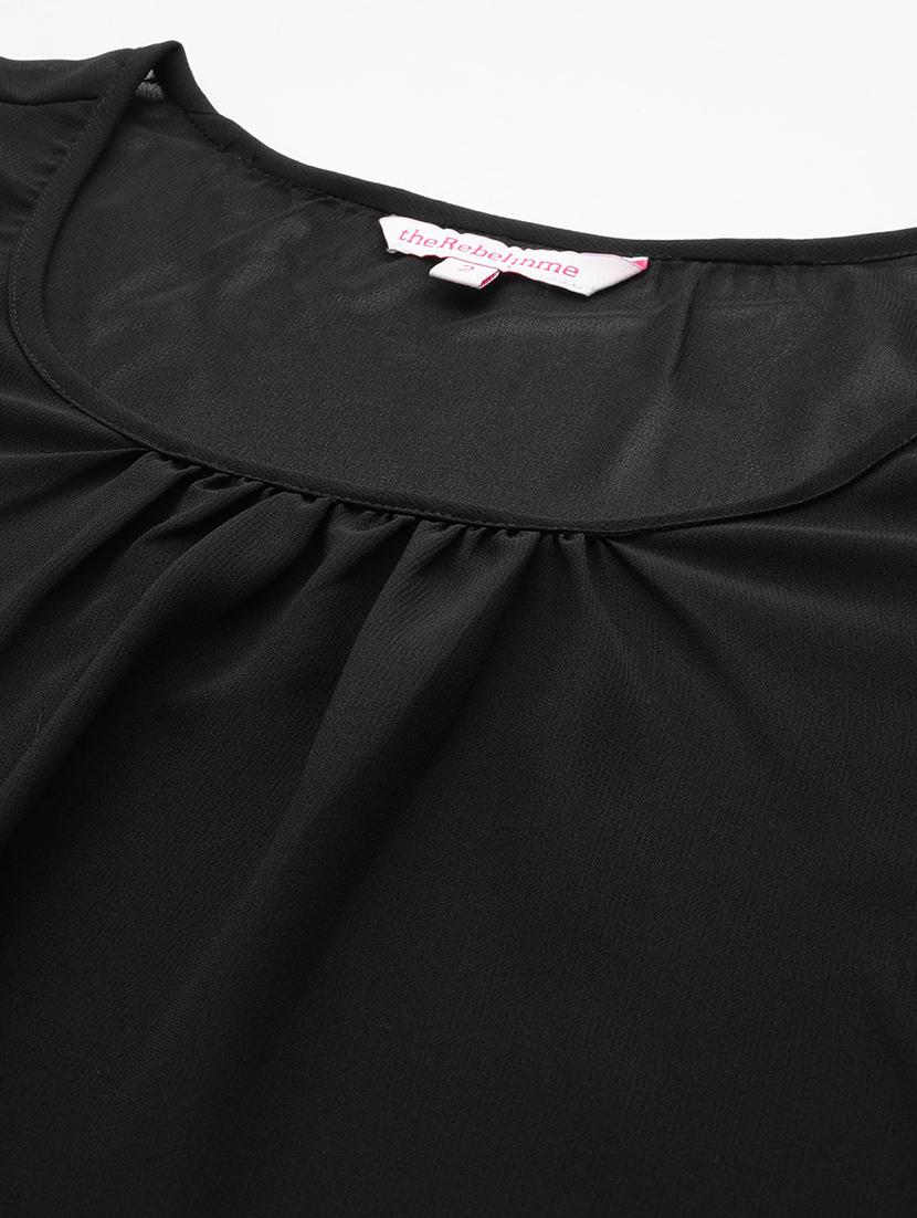 black solid regular top - 21502788 - Standard Image - 4