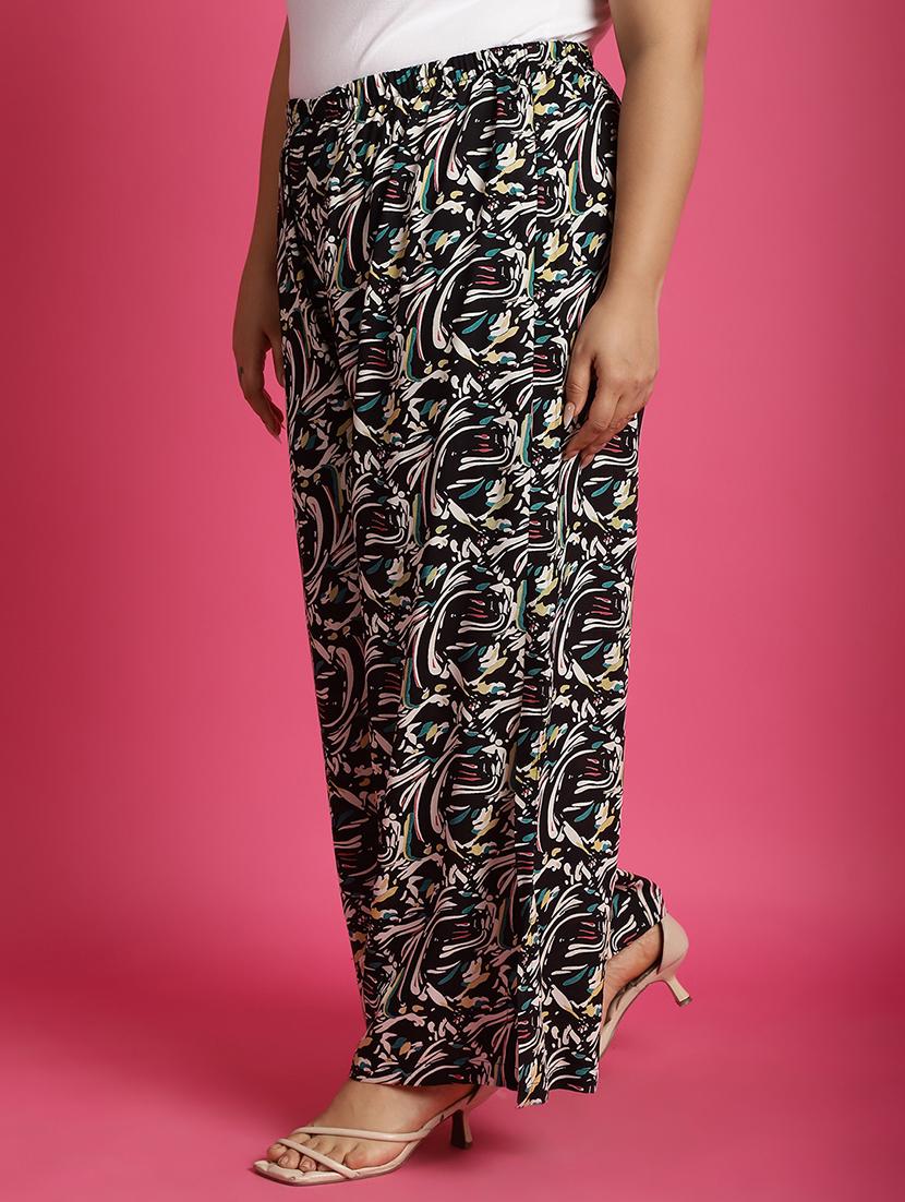 women high-rise printed wide leg trouser - 21502792 - Standard Image - 1