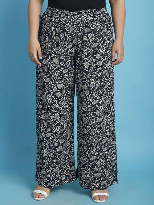 women high-rise printed wide leg trouser - 21502793 -  Standard Image - 0