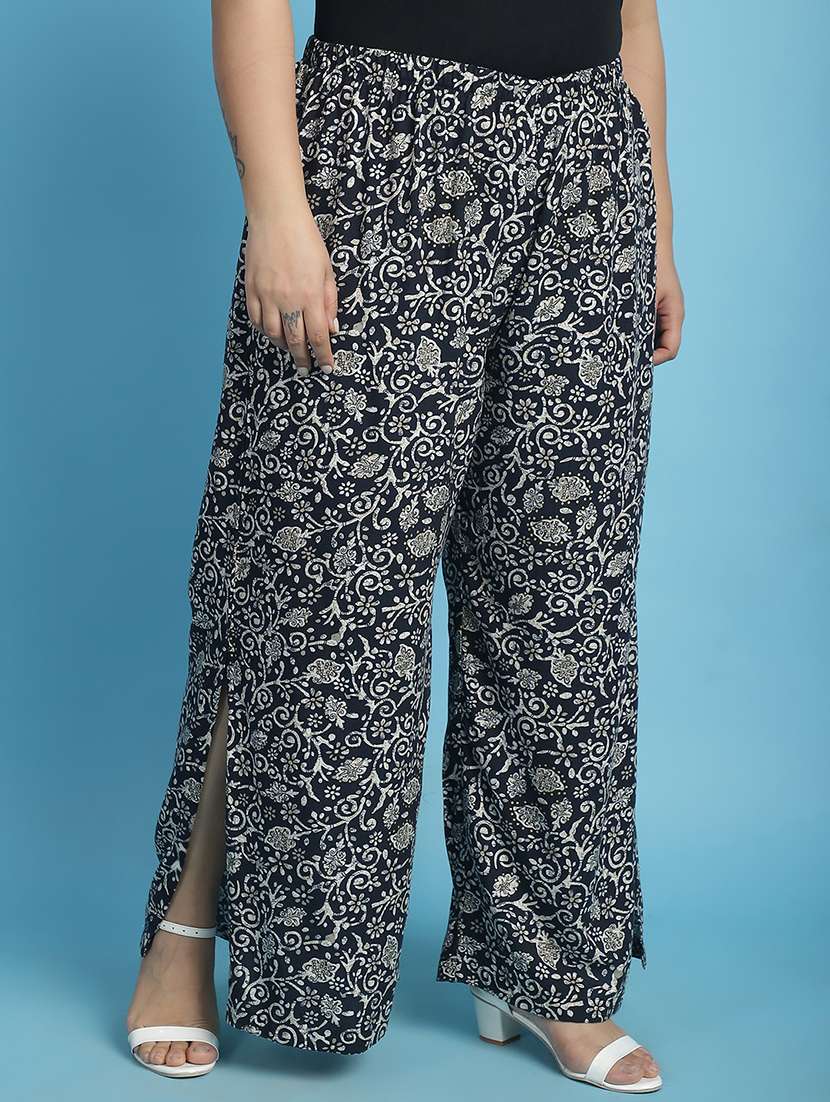 women high-rise printed wide leg trouser - 21502793 - Standard Image - 1