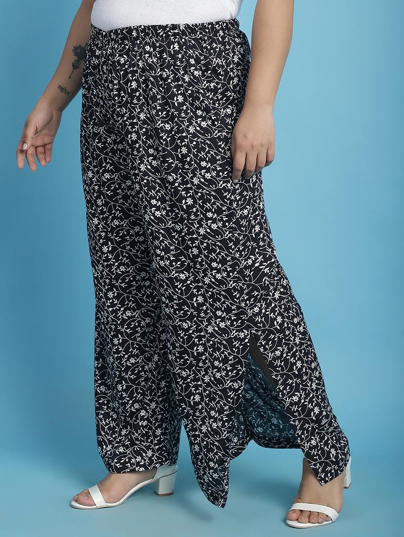 women high-rise printed wide leg trouser - 21502794 - Standard Image - 1