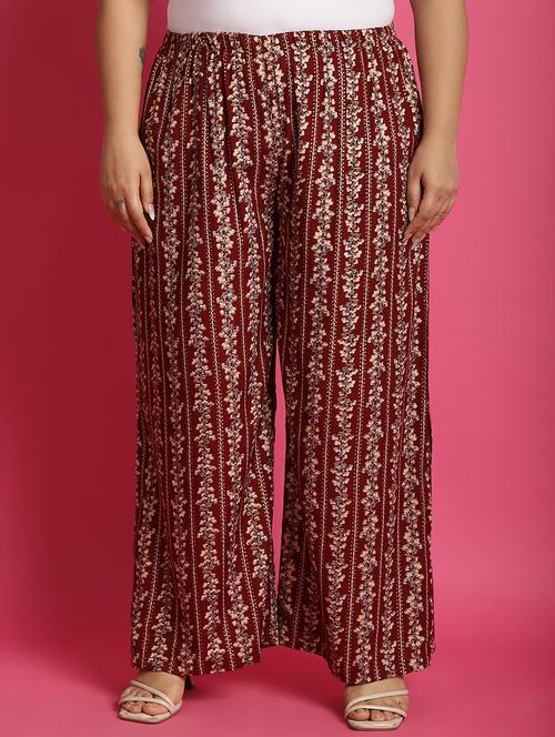 women high-rise printed wide leg trouser - 21502795 - Standard Image - 0