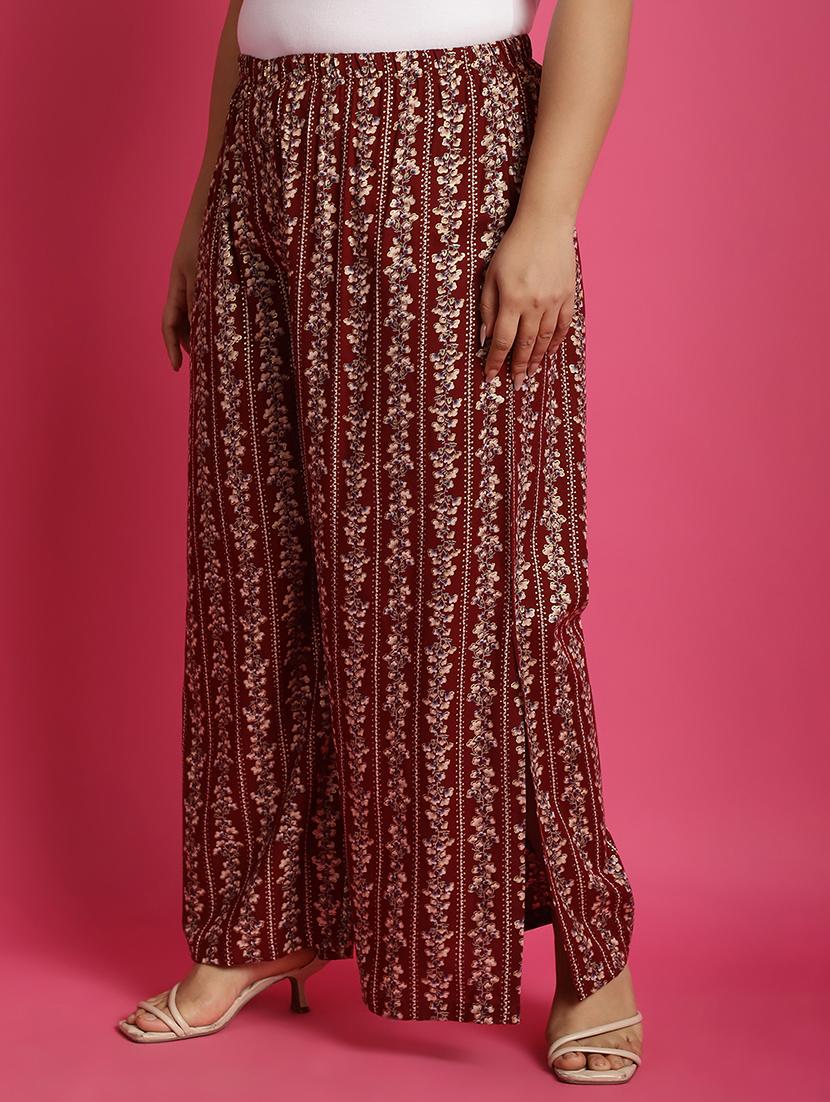women high-rise printed wide leg trouser - 21502795 -  Standard Image - 1