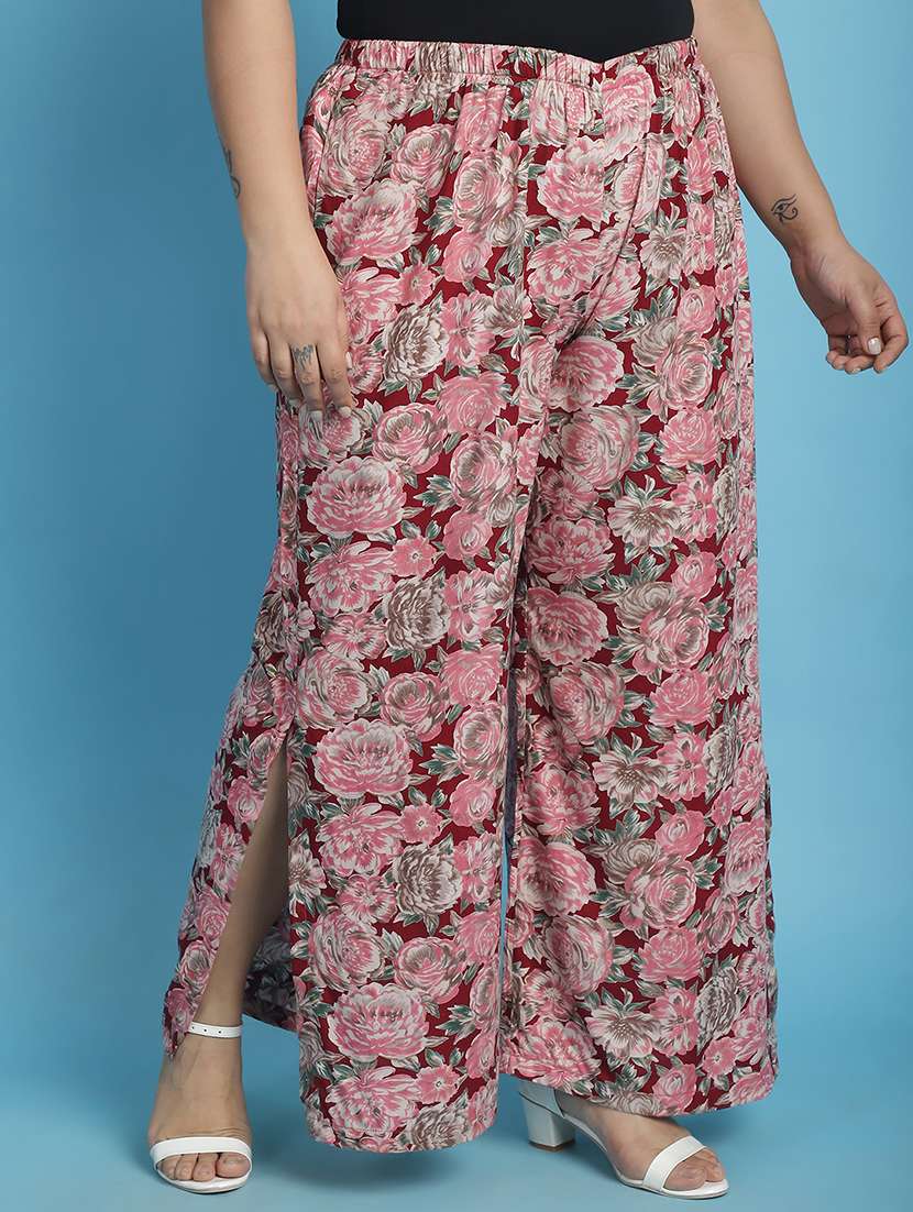 women high-rise printed wide leg trouser - 21502796 -  Standard Image - 1
