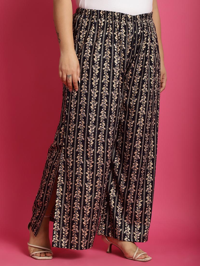 women high-rise printed wide leg trouser - 21502797 - Standard Image - 1