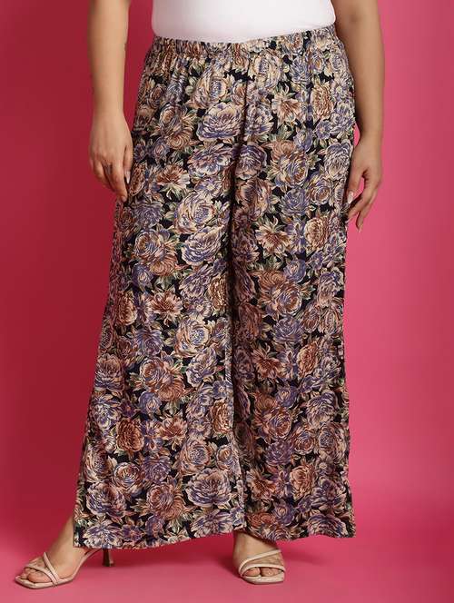 women high-rise printed wide leg trouser - 21502798 -  Standard Image - 0