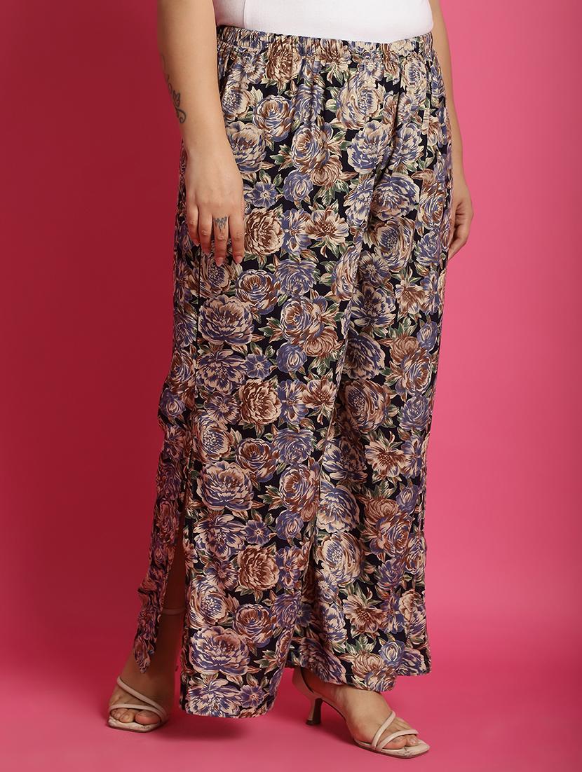 women high-rise printed wide leg trouser - 21502798 - Standard Image - 1
