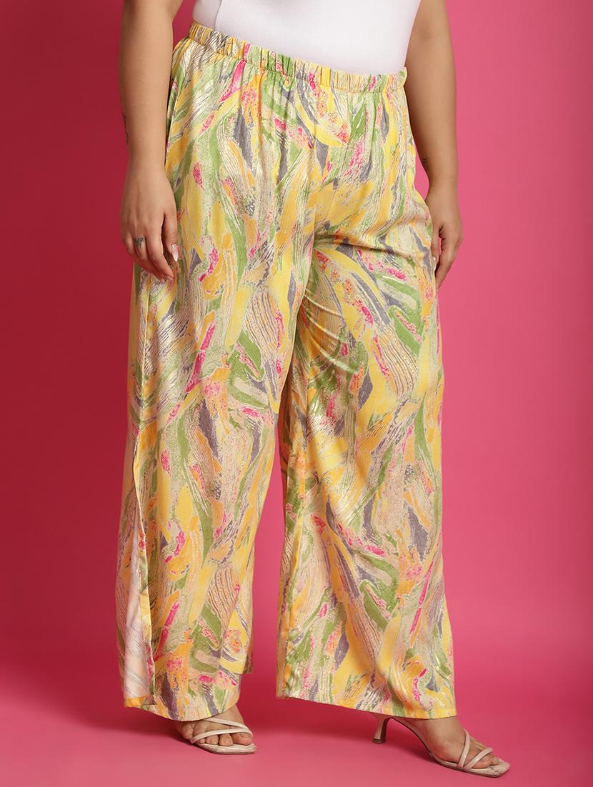 women high-rise printed wide leg trouser - 21502801 - Standard Image - 1