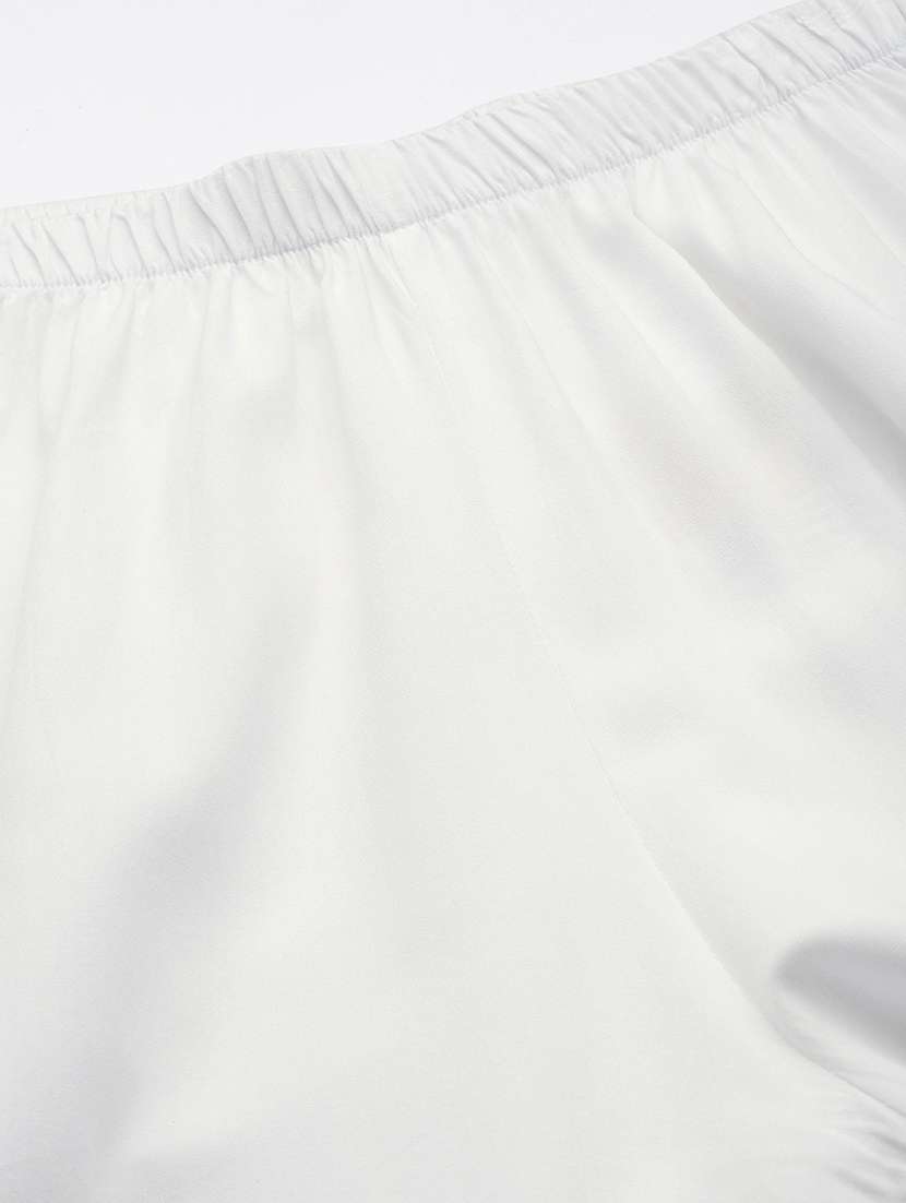 women high-rise solid wide leg trouser - 21502807 -  Standard Image - 4