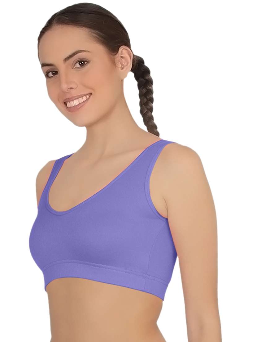 women solid full coverage sports bra - 21502823 - Standard Image - 1