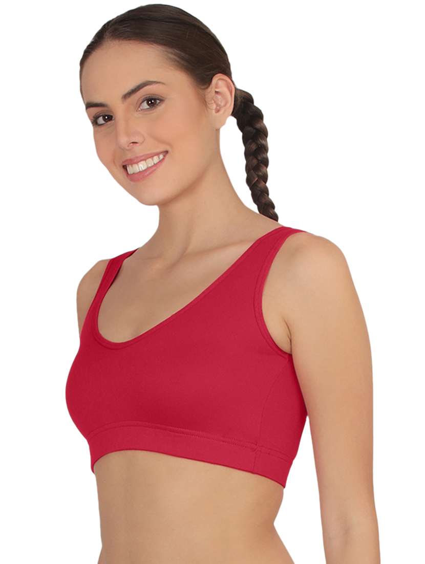 women solid full coverage sports bra - 21502826 -  Standard Image - 1